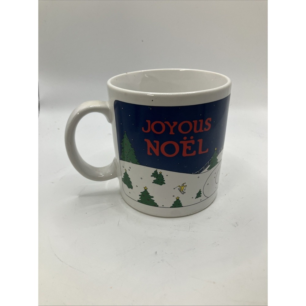 Vtg Taylor & Ng 1980 Blue Joyous Noel House‎ Snowman Christmas Mug San Francisco